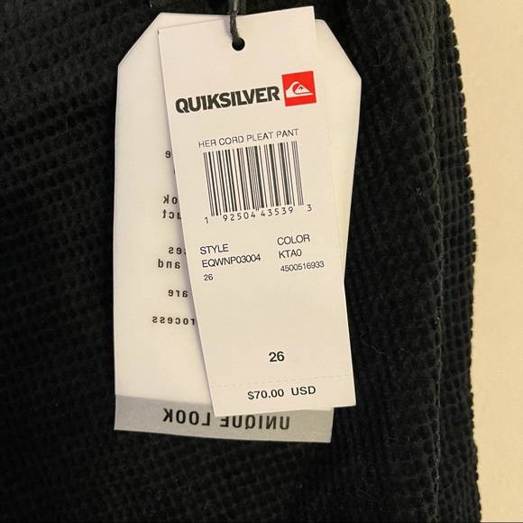Quiksilver Womens Pleated Corduroy Pants - Picture 7 of 8